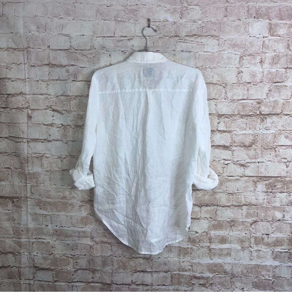 Azulu Linen Button Down Shirt in Pure White Size Small - Picture 5 of 7